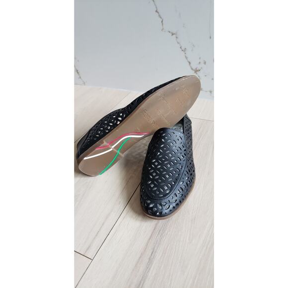 Franco Sarto Shoes Women 7M Black Berta Slip On Summer Classic Loafers Openweave - Picture 5 of 10